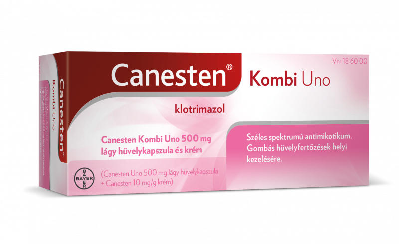 Canesten Kombi Uno 500 mg lágy hüvelykapszula és krém  (1db 500 mg  lhk. + 20 g krém)